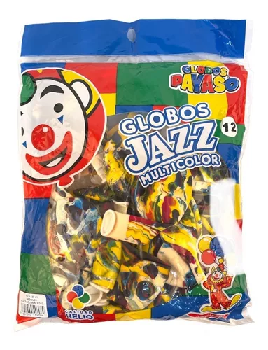 Globo Payaso No 12 Jazz Multicolor Bolsa Con 50 Piezas