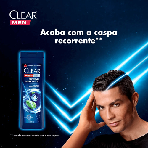 Shampoo Anticaspa Clear Men Ice Cool Menthol 200ml