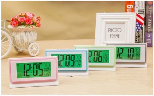 Reloj Despertador Digital Con Alarma Inteligente Con Luz Led Color Azul