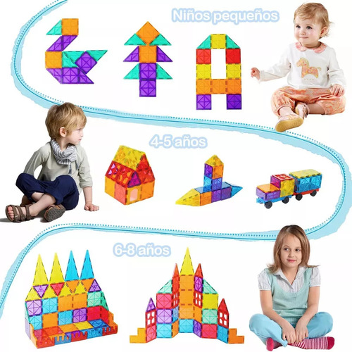 Juego De Bloques De Construcción Magnéticos 3d 100 Piezas