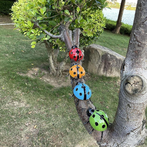 4x Garden Ladybug Ornamentos De Pared Decoración De La