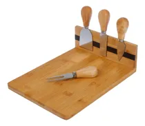 Comprar Tabla Copetinero Madera Bambu Con Utensilios Servir Picadas 