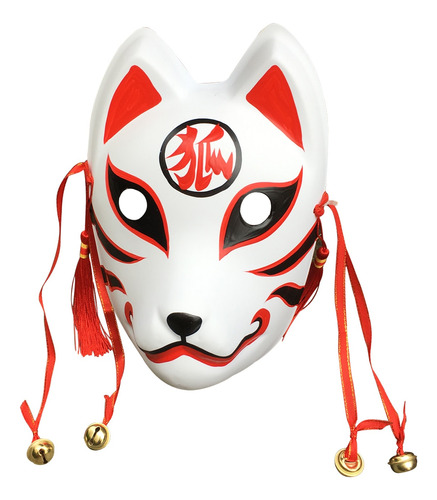 Máscara Japonesa Kitsune Fox Anbu, Pintada A Mano