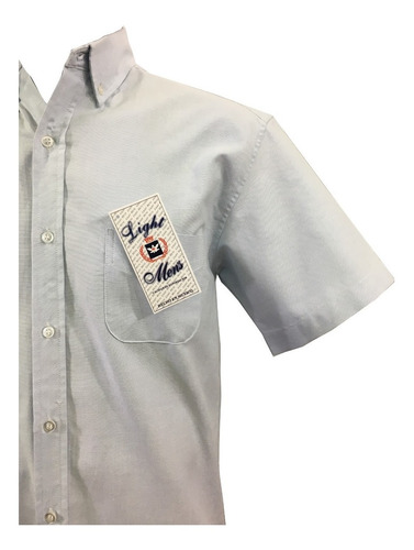 Imagen 2 de 4 de Camisa Azul Cielo Manga Corta Casual Hombre
