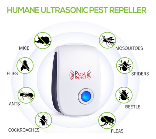 Repelente Electrónico Ultrasónico De Insectos, Mosca, Ratón,