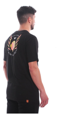 Imagen 6 de 8 de Polera De Hombre Manga Corta Hang Loose Negro