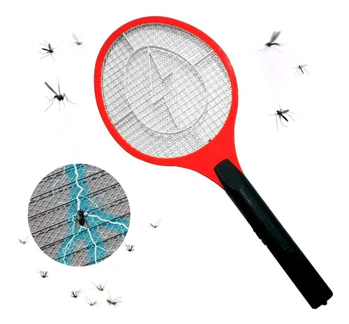 Raqueta Recargable Mata Moscas Mosquitos Insectos Usb 220v