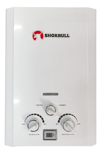 Calentador Paso Shorbull Instantáneo Agua Ahorrador Gas 6l Color Blanco Tipo De Gas Glp