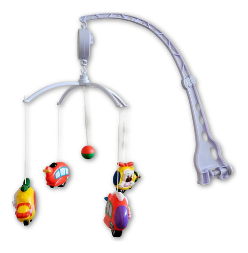 Mobile Bebe Musical Infantil Para Berço - Helicoptero Cor Branco