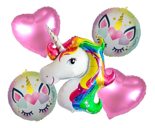 Globos De Unicornio Paquete 5 Unidades