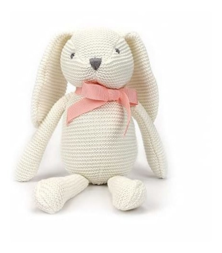 Fluffyfun Plush Baby Bunny Rabbit Stuffed Animal Toy (white)
