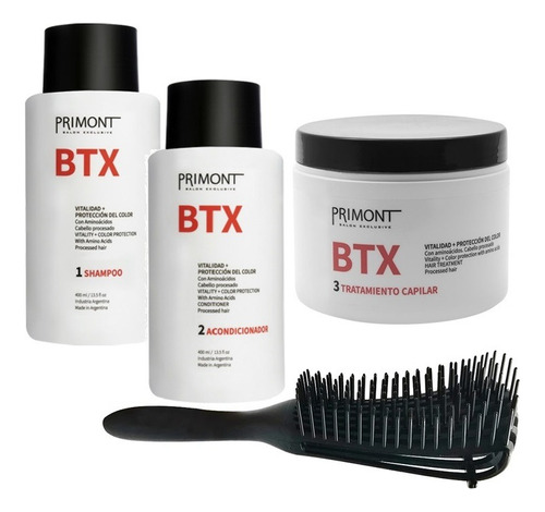 Btx Primont Shampoo + Acondicionador +tratamiento + Cepillo 