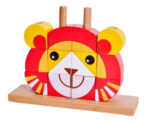 Bloques Madera Leon Multi Puzzle Ensarte Classic Educando