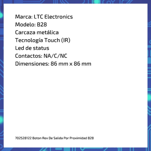 Imagen 6 de 10 de Boton Rex De Salida Por Proximidad B28
