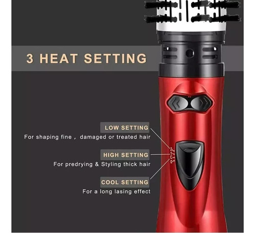 Escova De Cabelo Elétrica Rotativa Giratória 1200w Íons