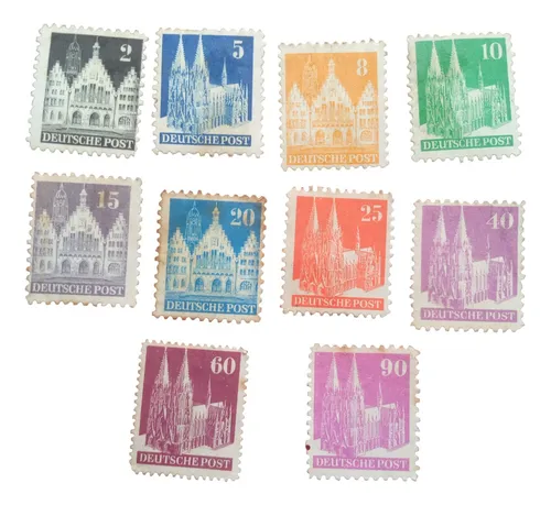 Alemania 1948 Bizona Edificios 10 Estampillas