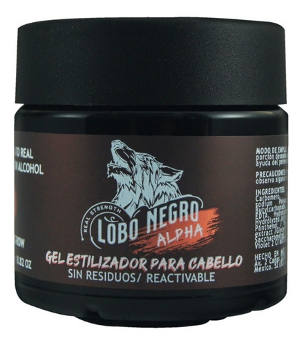 Gel Fijador Natural Lobo Negro Alpha 250g Cabello Y Barba