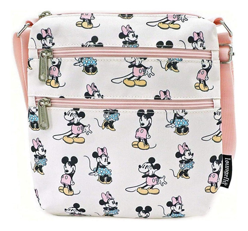 Loungefly X Mickey And Minnie Mouse Bolso Cruzado De Nailon