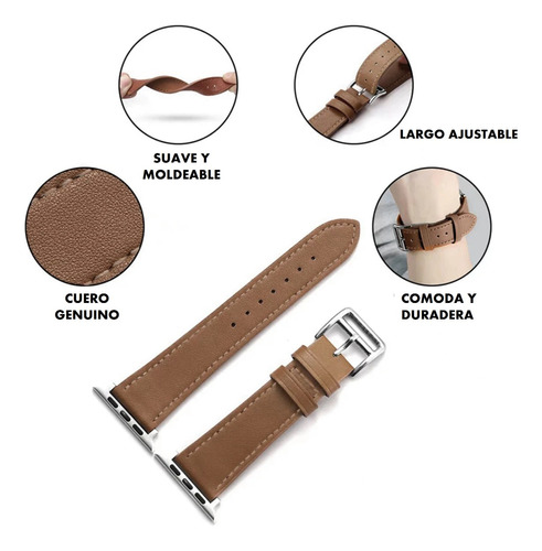 Correa De Cuero Genuino Para Apple Watch 100% Cuero