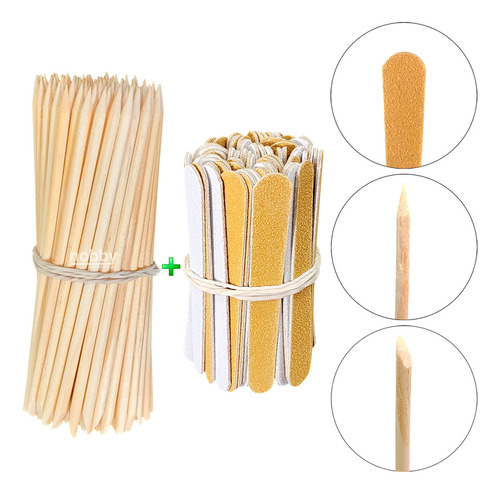 Lixa De Unhas Plana Magia Lixa E Palito Bege Lisa Forma Reta Kit X 172 Unidades