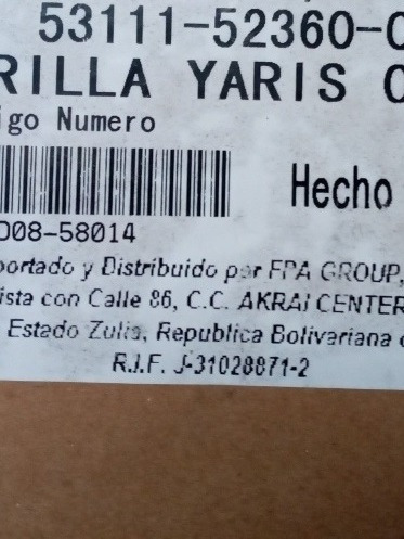 Parrilla Toyota Yaris 06-08