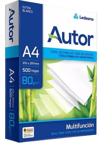 Resma Autor Hojas A4 Papel 80 Gramos 