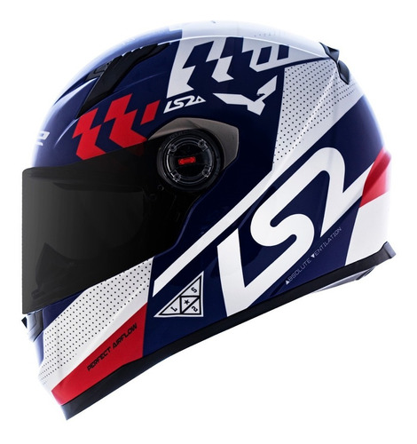 Capacete Ls2 Ff358 Classic Podium Azul Branco Lançamento