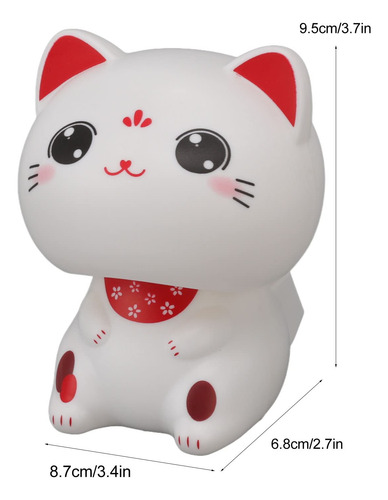 Gato De La Suerte Solar Que Agita La Mano Deco Feng Shui Con