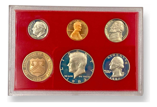Set De 6 Monedas Proof De Los Estados Unidos De America 1982 (Usado)