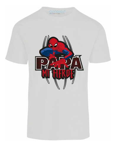 Playera Papa Mi Heroe Spiderman Todas Las Tallas