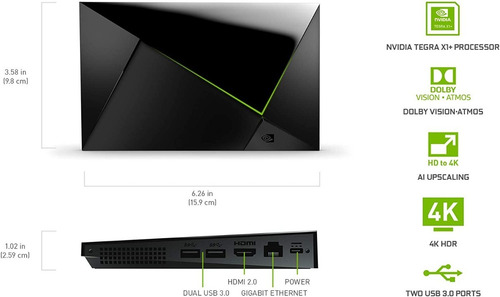 Imagen 3 de 4 de Consola Nvidia Shield Tv Pro 4k 16gb 3gb Ram Importado Usa