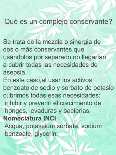 Conservante Natural Benzoato/sorbato 30 Ml + Pipeta