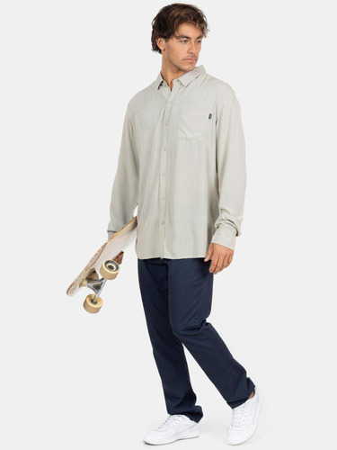 Camisa Ml Sunset Shore Khaki Hombre Maui And Sons