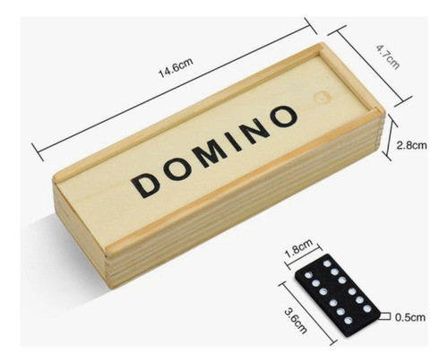 Juego De Mesa Mini Domino, Estuche De Madera, 28 Piezas