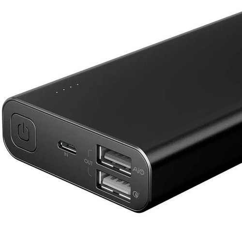 Imagen 2 de 3 de Bateria Portatil Linterna Equipada Dispositivos Usb Aukey