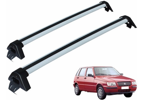 Rack De Teto Fiat Uno Mille 2004 4 Portas Cor Prata