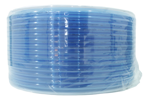 50 Mts De Manguera Poliuretano 12 Mm Azul Transparente