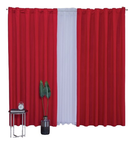 Cortina Decorativa Neo Rojo Estándar Colchas Concord