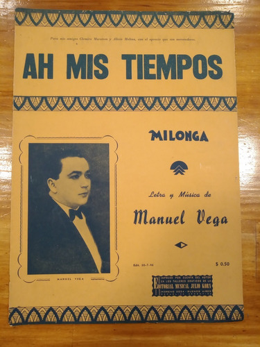 Ah Mis Tiempos Vega Milonga Partitura