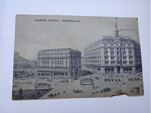 Tarjeta Postal Antigua Marseille Regina Hotel Francia 