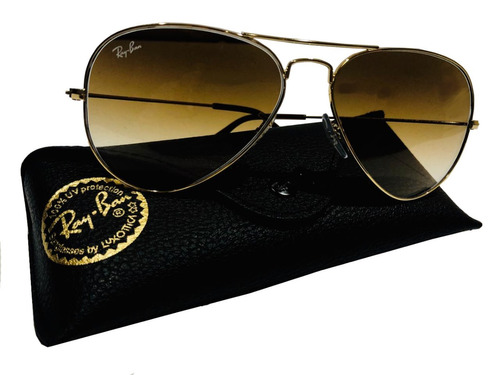 Óculos Solar Ray-ban Aviator Rb3025l 001/51 Marrom/dourado