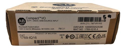 Modulo Allen Bradley 1769-iq16 Entrada Digital