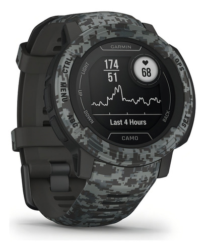 Reloj Inteligente Unisex Garmin Graphite Camo Instinct 2 Color Negro