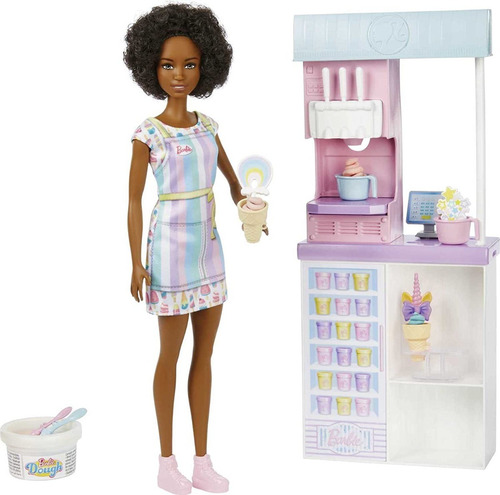 Imagem 2 de 7 de Barbie Ice Cream Shop Playset 2022 Sorveteria Negra
