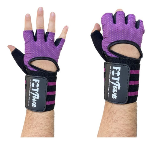 Imagen 8 de 10 de Guantes De Entrenamiento Musculación Y Fitness Con Muñequera
