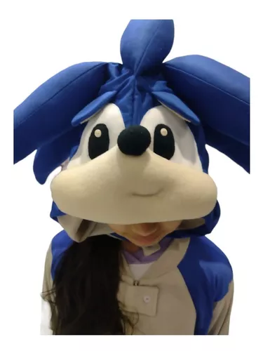 Pijama Infantil Macacão Kigurumi Fantasia Sonic Parmalat Cur