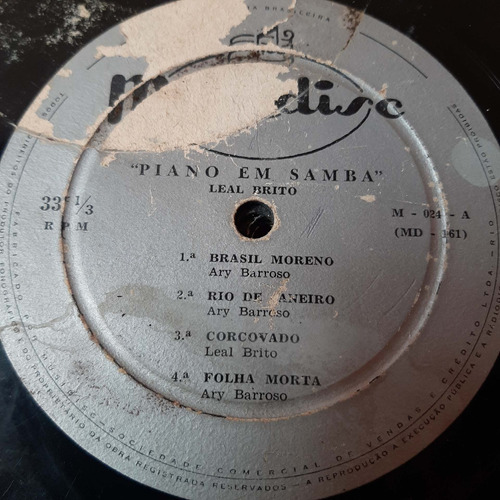 Sin Tapa Microsurco Leal Brito Piano Em Samba  Vm0