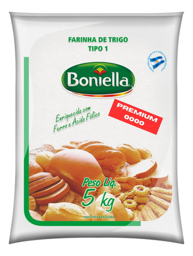 Farinha De Trigo Argentina Boniella Puríssima 5kg Premium 00