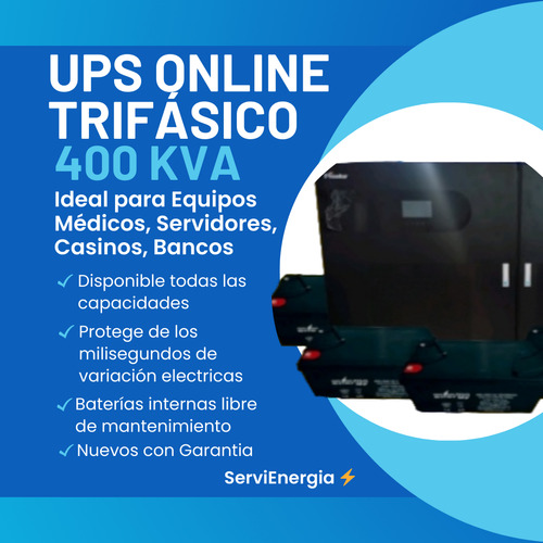 Ups Online Trifásico 400 Kva Disponibilidad Inmediata 