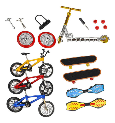 8 Piezas Mini Finger Toys Fingerboard Skateboard Bicicleta